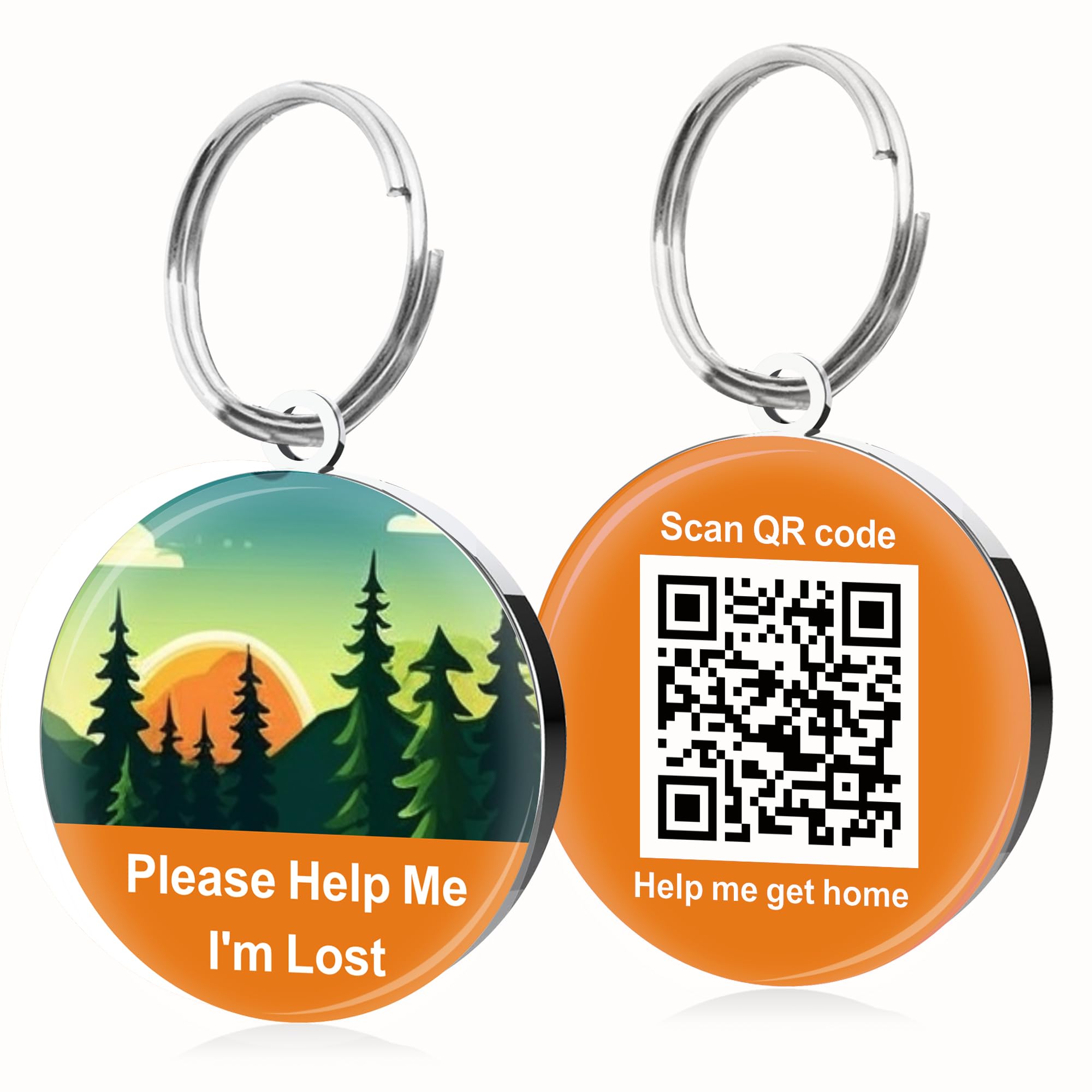 QR Code Dog Tags ID Tags for Dog Name ID Tag Cat Tags Online Pet Profile Scan QR Receive Instant Pet Location Alert Email Quiet Tag(Orange
