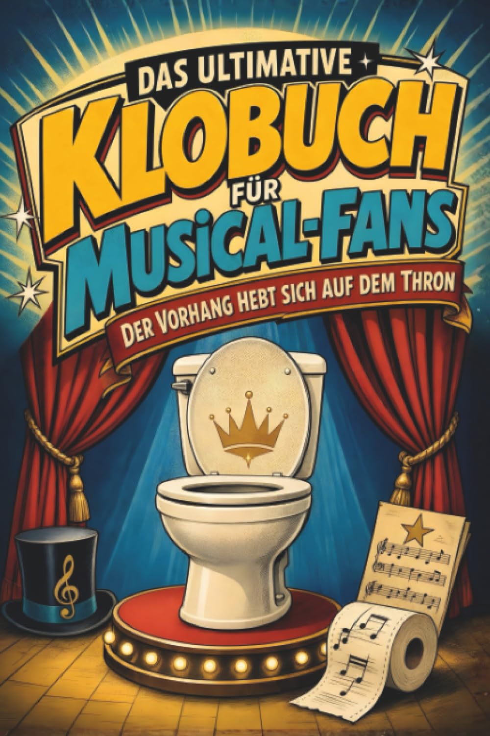 Das ultimative Klobuch für Musical-Fans: Der Vorhang hebt sich auf dem Thron. Lustiges Geschenk für Fans von König der Löwen und Phantom der Oper