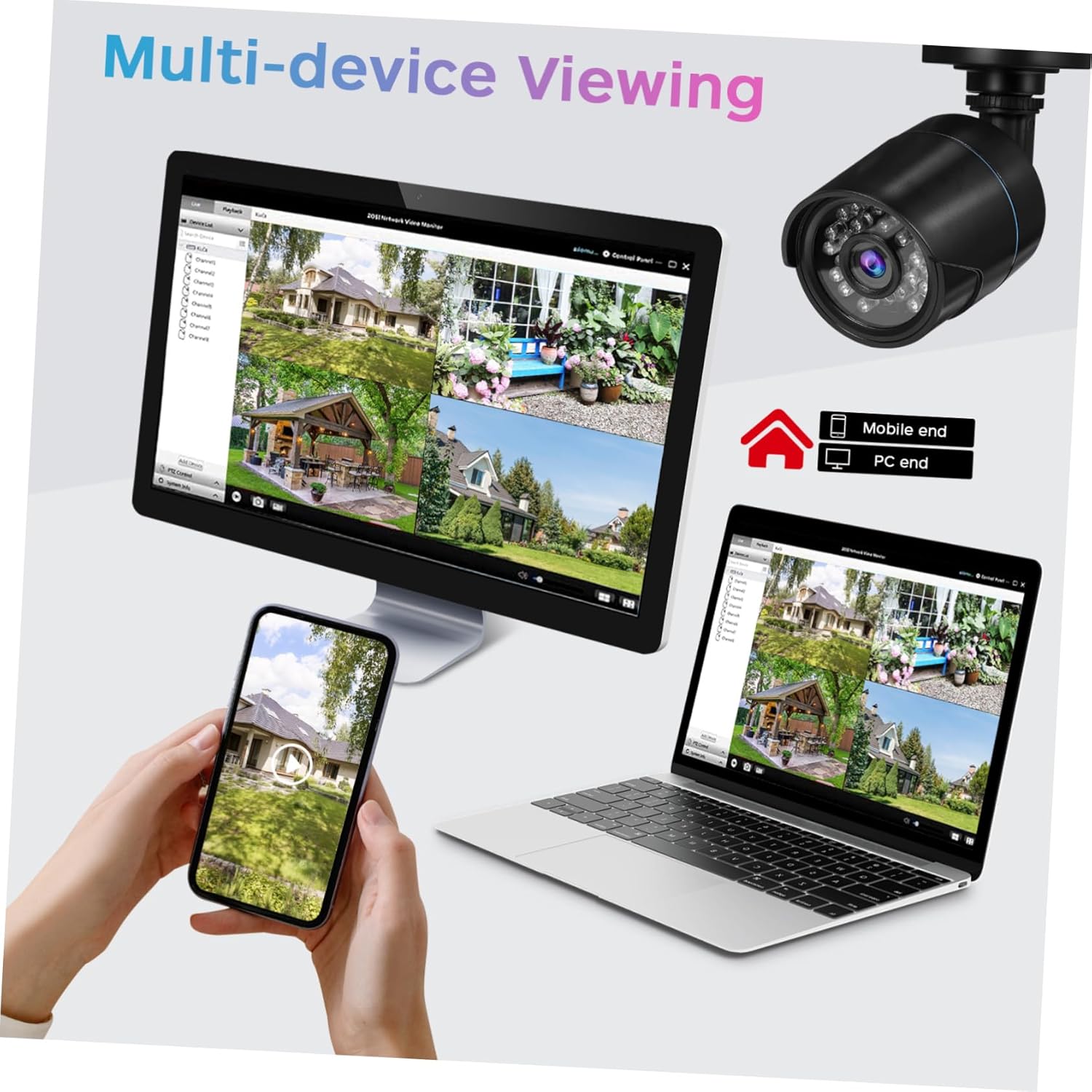 4-Channel Security Camera System Motion 4 for Home and Outdoor Monitoring Easy Installation HD Video Night