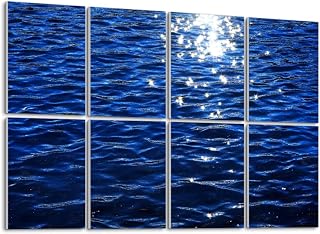 Art Acoustic Panels Self Adhesive Moonlight reflection water surface 8 Packs Decorative Soundproof Wall Panels Large Sound Absorbing Panels for Home Office 48"x32"
