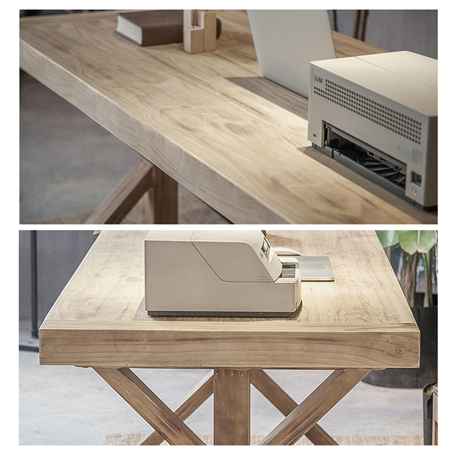 Biurko w domowym biurze, proste biurko w stylu retro, stolik do laptopa, stół roboczy, 1,0 m, 2, ręcznie wykonane, do domu, litego drewna, biurka, biurka