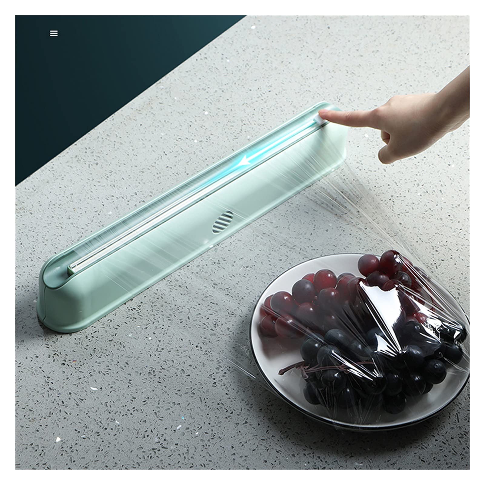 Film alimentaire pour restauration, distributeur et coupe-film alimentaire 38 cm, distributeur de film alimentaire et de papier d'aluminium de cuisine en plastique avec coupe-film magnétique, utilisé