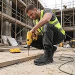 Steel Toe Work Boots for Men Slip on Chelsea Boot with Kevlar Anti-Puncture Sole, ASTM F 2412-24, Men's Industrial & Construction Shoes, Non-Slip Safety Shoes