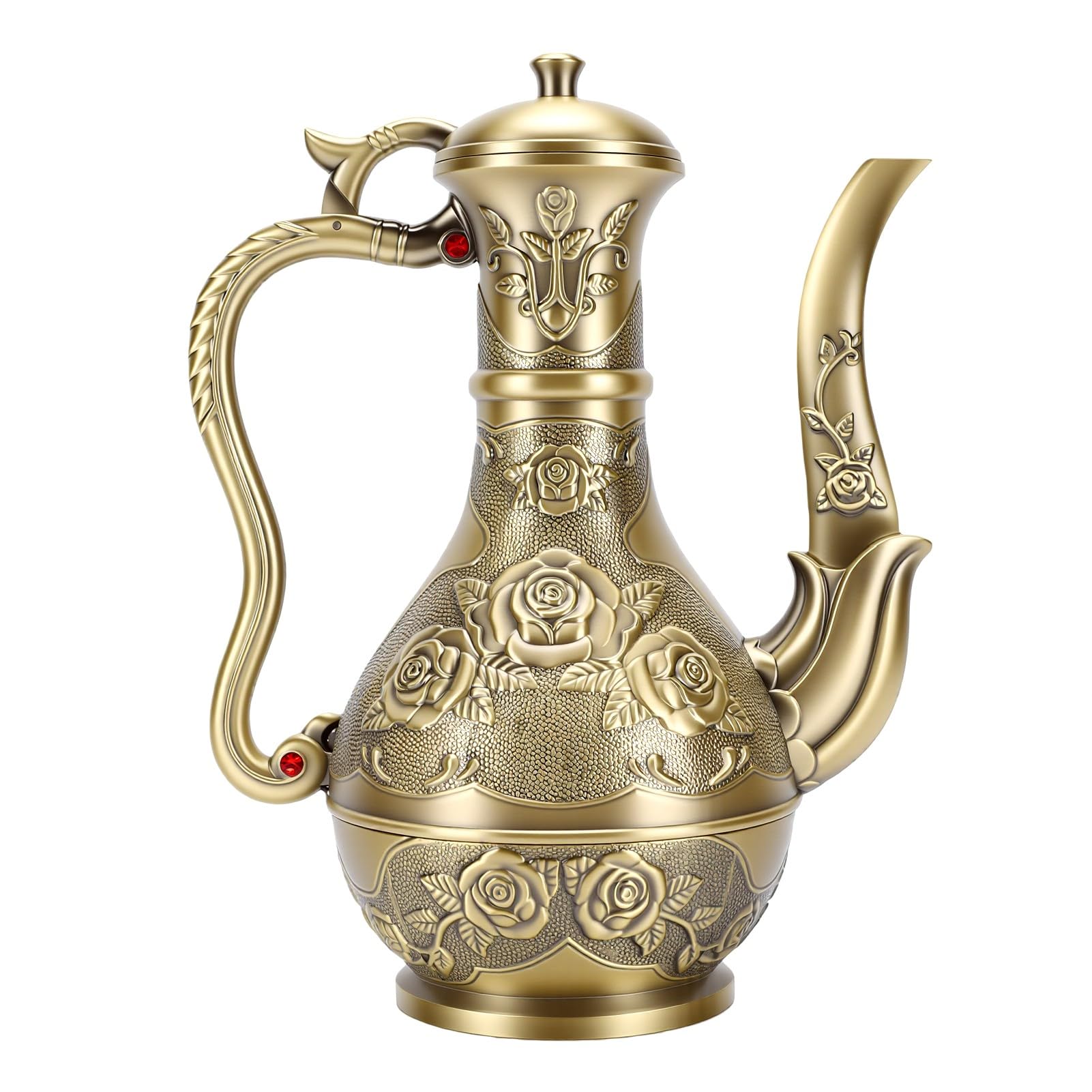 Dzbanek do Herbaty w Stylu Wiktoria skim z Grawerunkiem R anym Metalowy Elegancki Zestaw Parzenia Dekoracyjny Podarunek