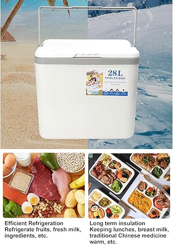 Miniatura 3 de Enfriador portátil aislado, enfriador duro pequeño de 10 litros con asa, a prueba de fugas, lonchera aislada al aire libre para picnic, campamento,