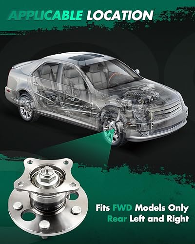 Miniatura 2 de SCITOO Conjunto de cubo de rodamiento de rueda trasera de 2 piezas 512311 para Toyota Avalon 1995-1996, para Toyota Camry 1992-2001, para Toyota