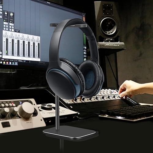 Miniatura 7 de Headphone Stand Aluminum, Headset Holder with Solid Metal Base for Desk, Compatible with Most Headphones (Black)