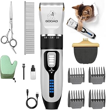 Quiet Cat Clippers & Cat Grooming Kit for Matted & Long Hair