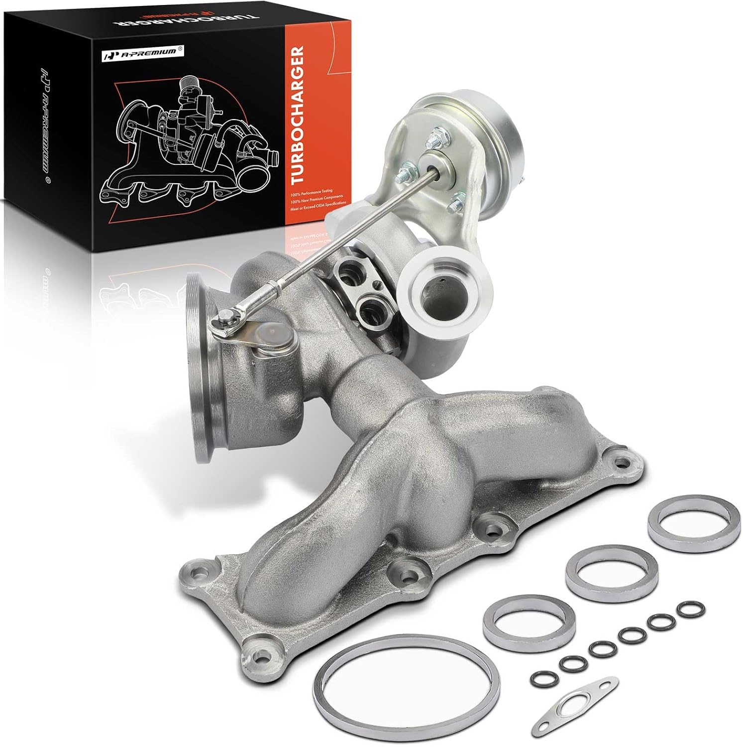 A-Premium TD03L4-10TK3-4.9 Rear Right Complete Turbocharger Turbo Kit with Gasket & O-Ring Compatible with BMW Models - 1 Series M 2011-2011, 135i 535i 2008-2010, 535i xDrive 2009-2010, 535xi 2008, Z4