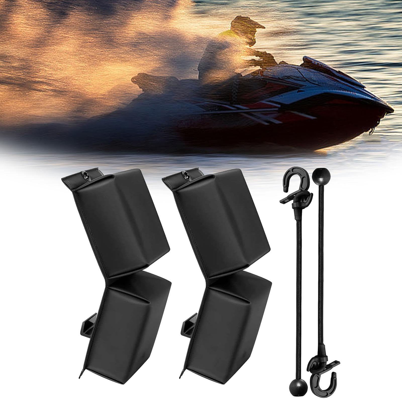 MagiDeal 2Pcs Docking Fender Sturdy Protector Black Easy to Store with Elastic Cords Convenient Fender Accessories