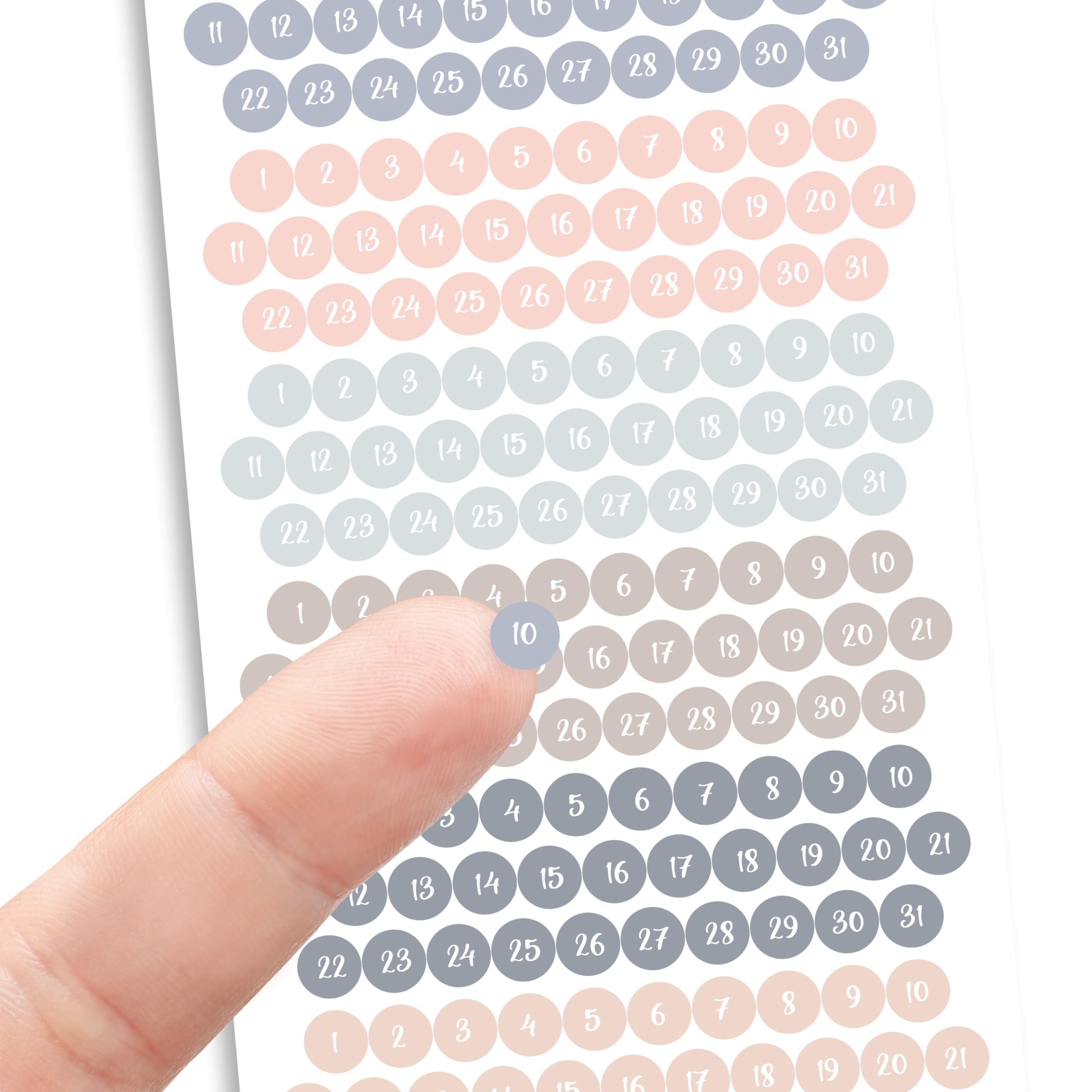 Puntini per data 12 mesi - Mini etichette colorate per pianificatori numerici (744 conteggi), puntini in vinile da 0,8 cm per agende, calendari e diari - Impermeabile, rimovibile - Tavolozza Boho da