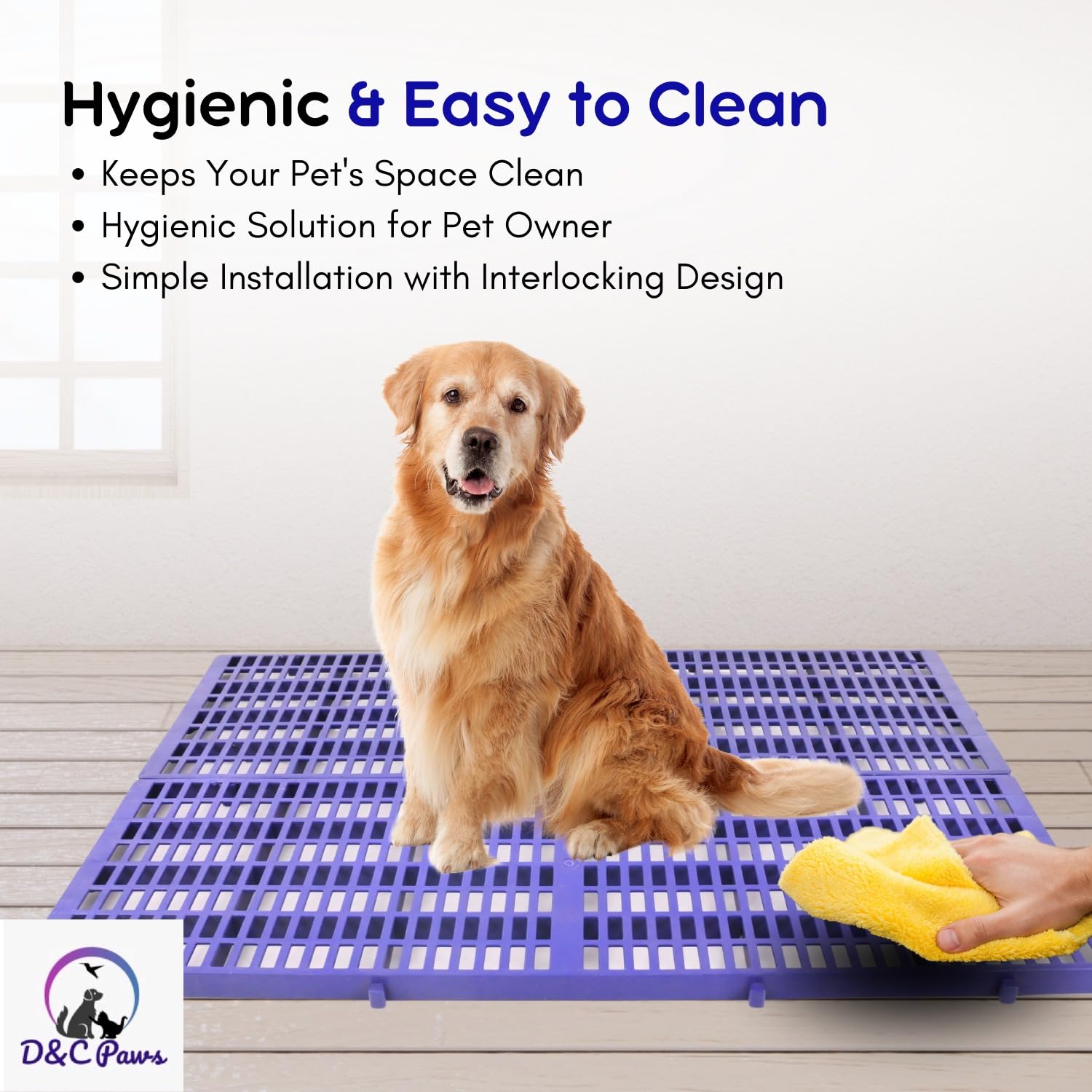 D&C PAWS Pet Plastic Floor Mat 36 x 12 Inch Heavy Duty Waterproof Flooring Bed Mat Ideal for Dogs/Cat/Rabbit/Goat (Blue, Pack of 2) 1
