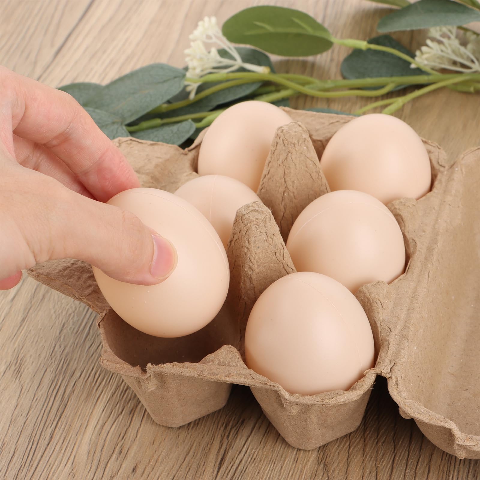 APACALI 50 piezas Caja de huevos con 6 huevos, caja de huevos de cartón con 6 unidades, caja de huevos con tapa, cajas de huevos de cartón, caja de huevos de cartón para huevos