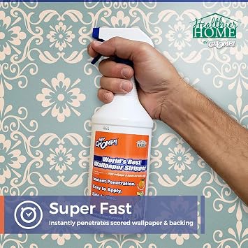 WP Chomp Worlds Best Wallpaper Stripper: and Sticky Paste Remover, Citrus Scent 32oz.trigger