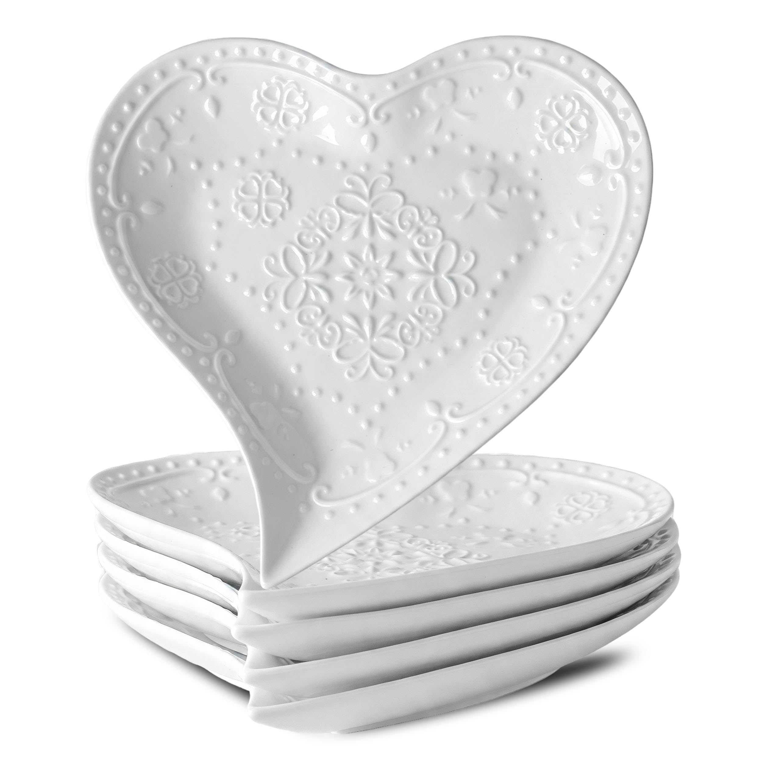 5 Pack Ceramic Dessert Plates, 6 inch Appetizer Plates for Kitchen