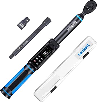 toolant 3/8" Digital Torque Wrench 1.5-100 ft-lb 2-135 Nm, 1% Accuracy with Sound/Light/Vibration Alerts, 9 Presets & 500 Memory for Car Motorcycle Bike Repair