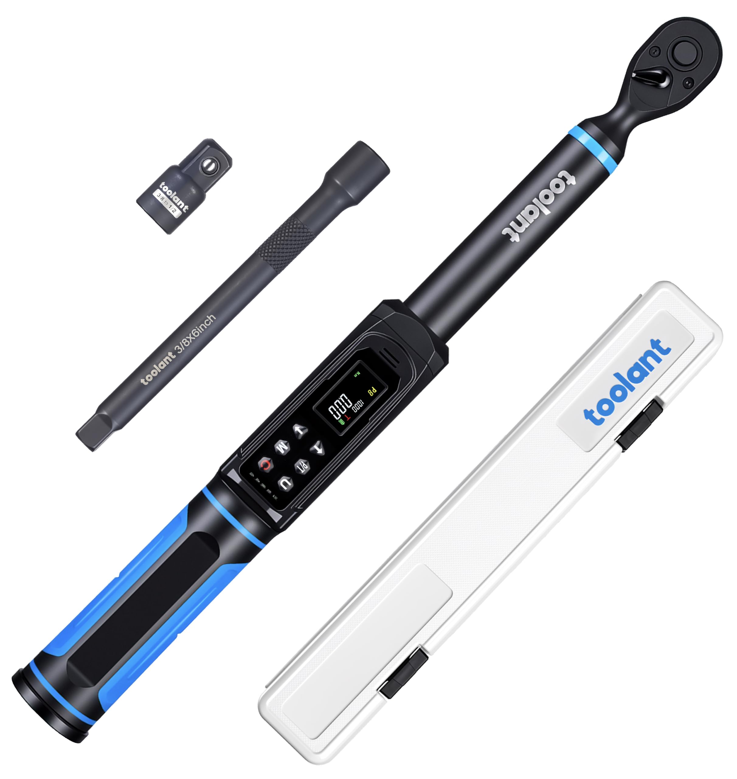 3/8" Digital Torque Wrench 1.5-100 ft-lb (2-135 N·m), ±1% Accuracy with Sound/Light/Vibra…