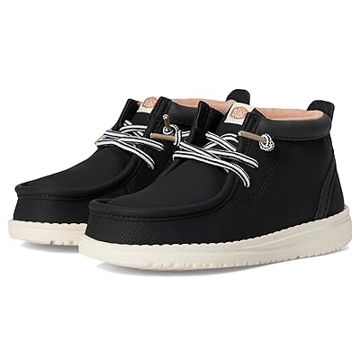 Hey Dude Kids Wally Mid Classic (Little Kid/Big Kid) Boys Shoes Black
