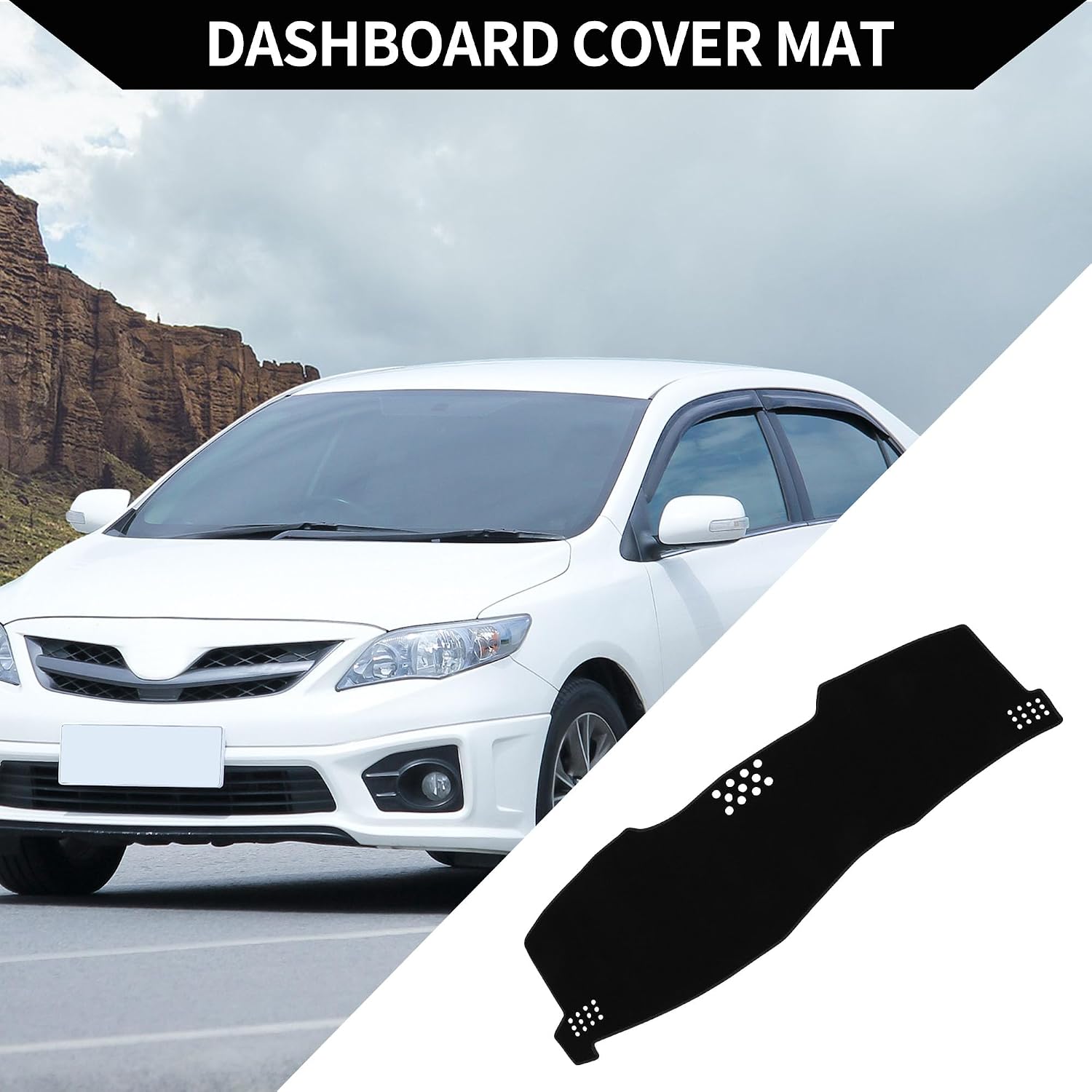 Dash Cover for Toyota Avalon Limited/XL/XLS 2005-2010 / Center Console Dashboard Cover/Non-Slip Polyester Silicone 59.84"x18.31" / 1Pcs Black