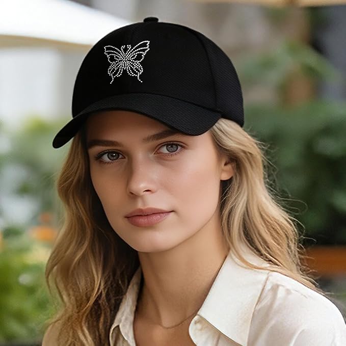 Gorra de béisbol con piedras brillantes para mujer miniatura 3