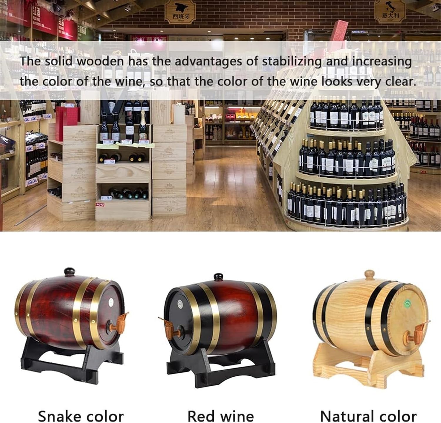 Oak Barrel Oak Barrel, 1.5L And 3L Wine Barrel Keg Whiskey Dispenser, Wine Making Barrels, Oak Aging Barrel, Oak Aging Barrel With Stand And Spigot Wooden, Wood Miniature Whiskey Barrel For Cocktail W