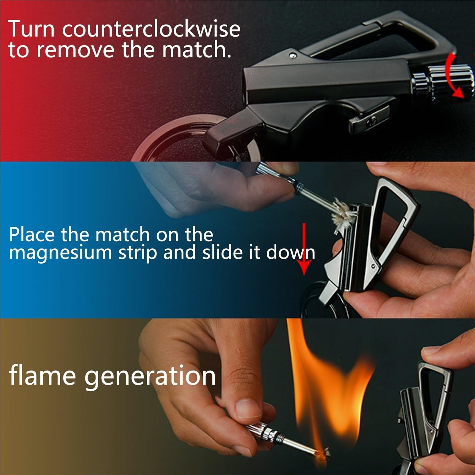 Wasserdichtes Kerosinfeuerzeug, nachfüllbar, tragbar, for Outdoor-Wanderer, Camper, Streichhölzer, Feuerzeug mit Flaschenöffner(2-Pack 2)