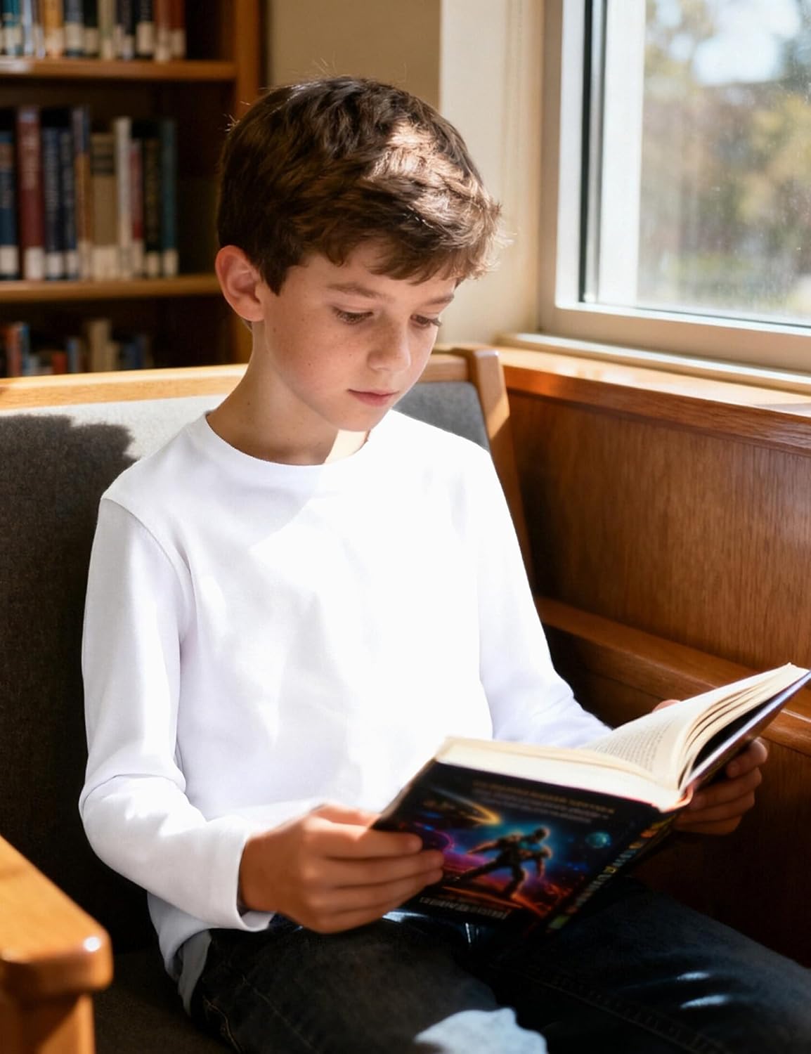 3 Pack Boys Long Sleeve Shirts Girls Cotton Crewneck T-Shirts Kids Basic Soft Long Sleeve Tees Top 5-13 Years - Image 4