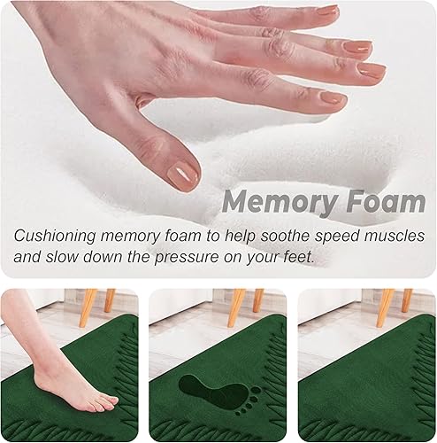 Miniatura 4 de voofly Tapete de baño de espuma viscoelástica, ultrasuave y absorbente, tapete de baño de hojas gruesas, terciopelo de franela gruesa, lavable, 24 x