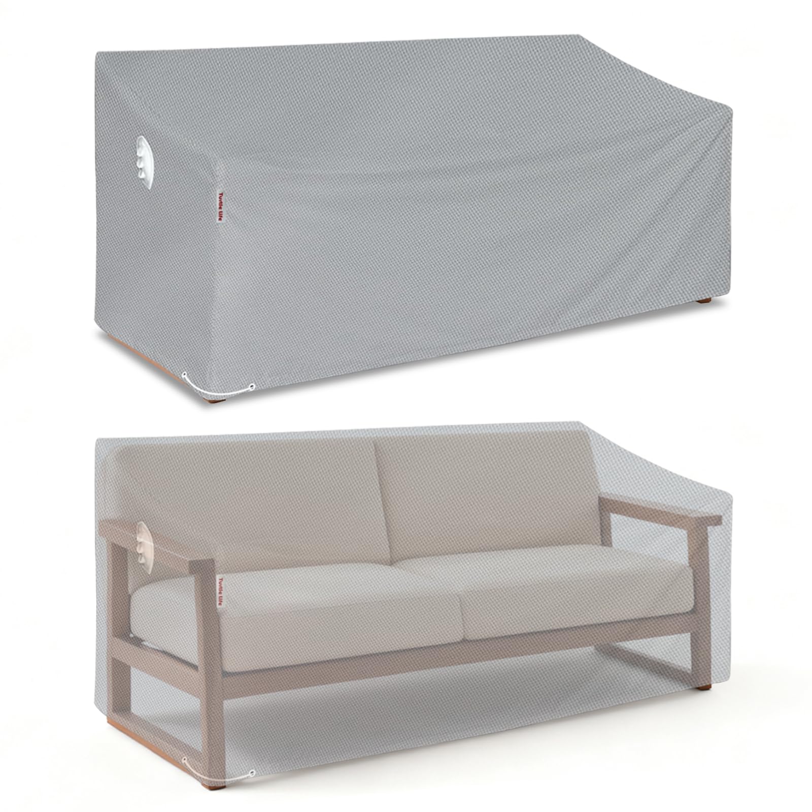 Turtle Life - Copridivano da giardino, copertura per panca da giardino, impermeabile, grigio, 183 x 94 x 89 cm