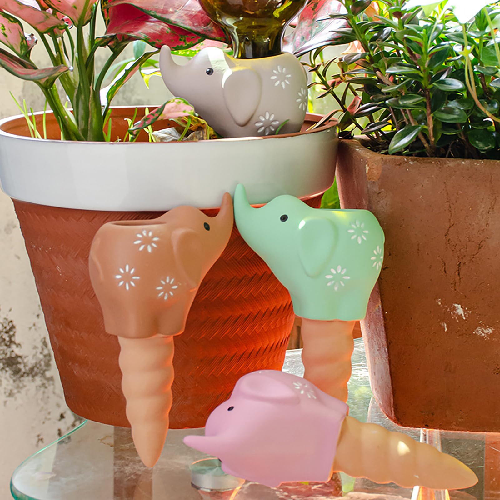 4 Punte Autoirriganti In Terracotta Per Vasi - Irrigazione A Goccia Lenta Per Piante Da Interno/Esterno, Rilascia Acqua In 15-20 Giorni