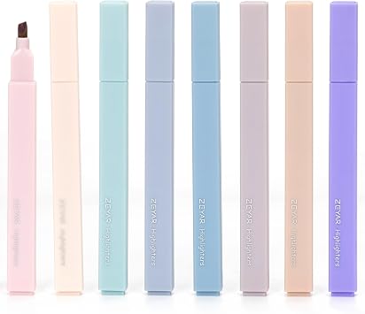 ZEYAR Aesthetic Cute Highlighter Pens, Cream colors, Chisel Tip, Water Based, Quick Dry, No Bleed for bible, four seasons color series 8 Winter Colors