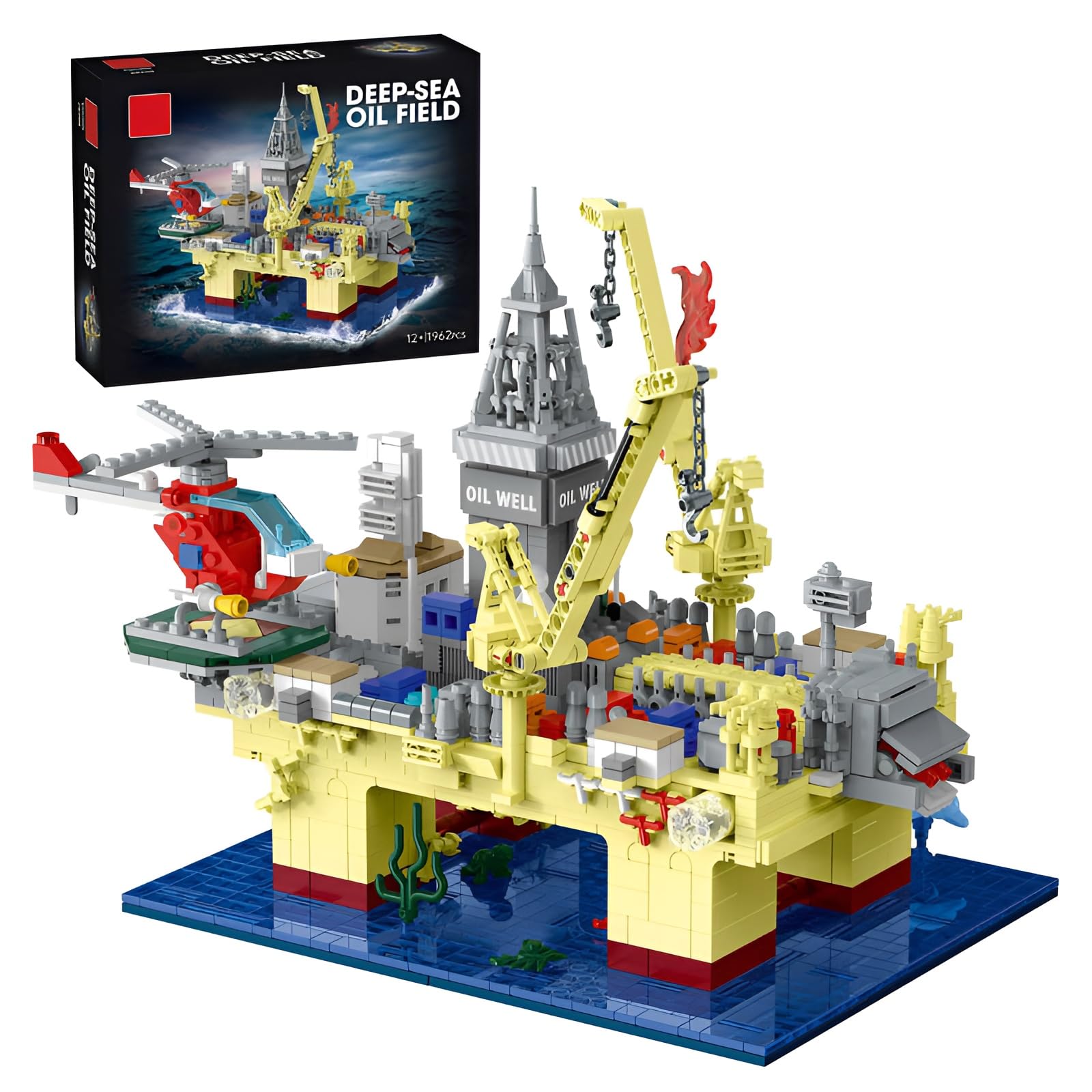 Offshore Oil Rigs Architecture Building Kit, Offshore Drilling Platforms Building Blocks, Deep Sea Oil Field Consruction Model Toy for 12+Year Teen,Adults（1962 PCS）