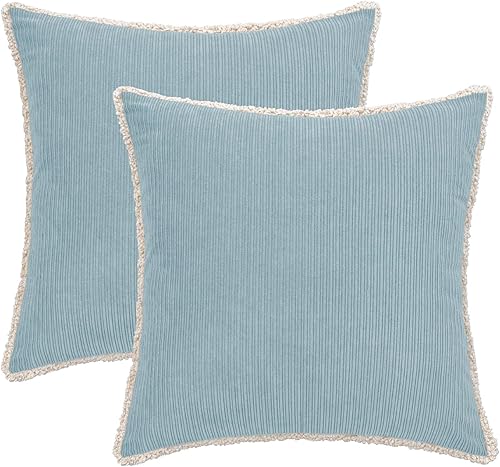 HWY 50 Juego de 2 fundas de almohada decorativas negras de 18 x 18 pulgadas para sofá, cama, sala de estar, felpilla suave, color liso, bohemio,