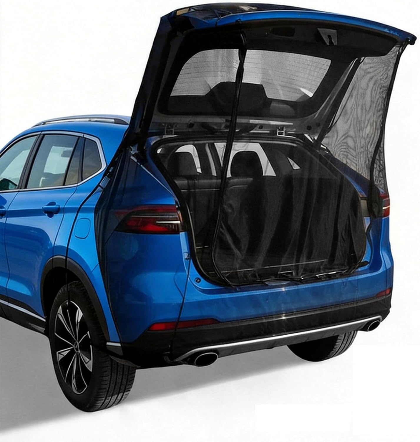 Car Tailgate Mesh Screen for SUV, Breathable Camping Accessory for Rear Hatch Ventilation, Easy Setup for Car Camping