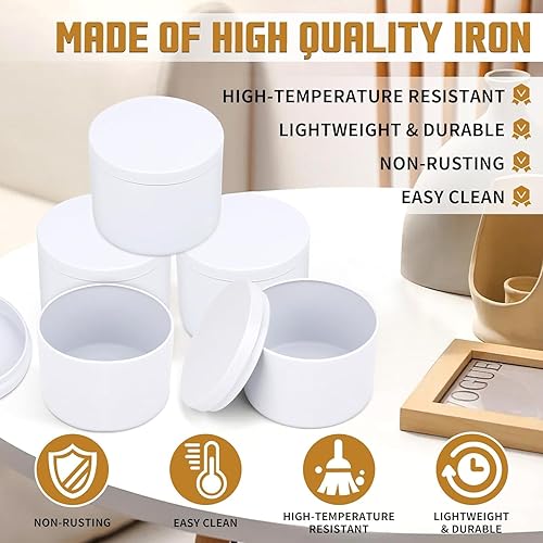 Miniatura 81 de Latas para velas de 16 onzas, paquete de 12 frascos de metal de alta calidad de 16 onzas con tapas para hacer velas, contenedores de velas vacíos a