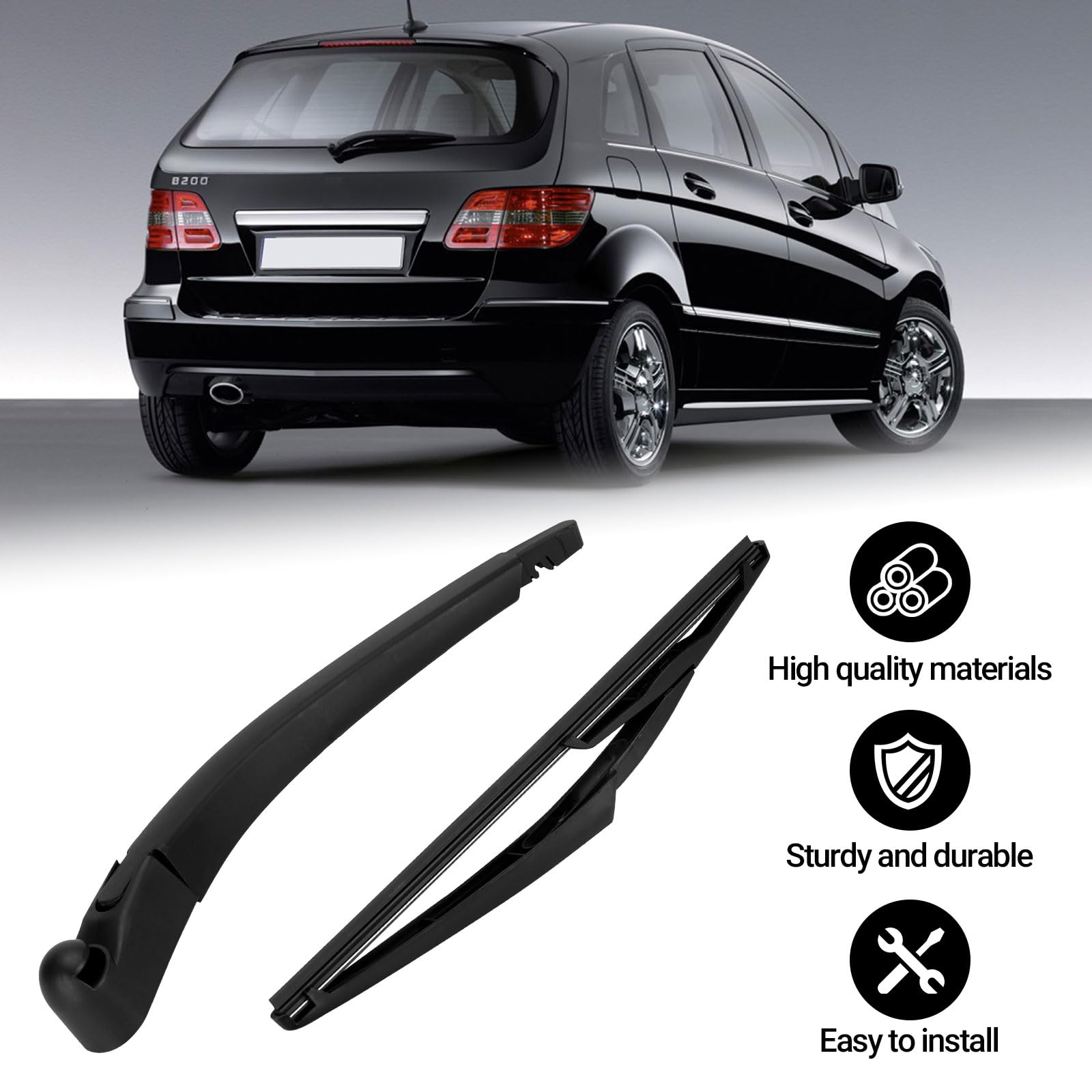 Escobilla de limpiaparabrisas, para W245 Juego de Escobillas del Brazo del Limpiaparabrisas Trasero, para Benz Clase B W245 2005-2011 Juego de limpiaparabrisas