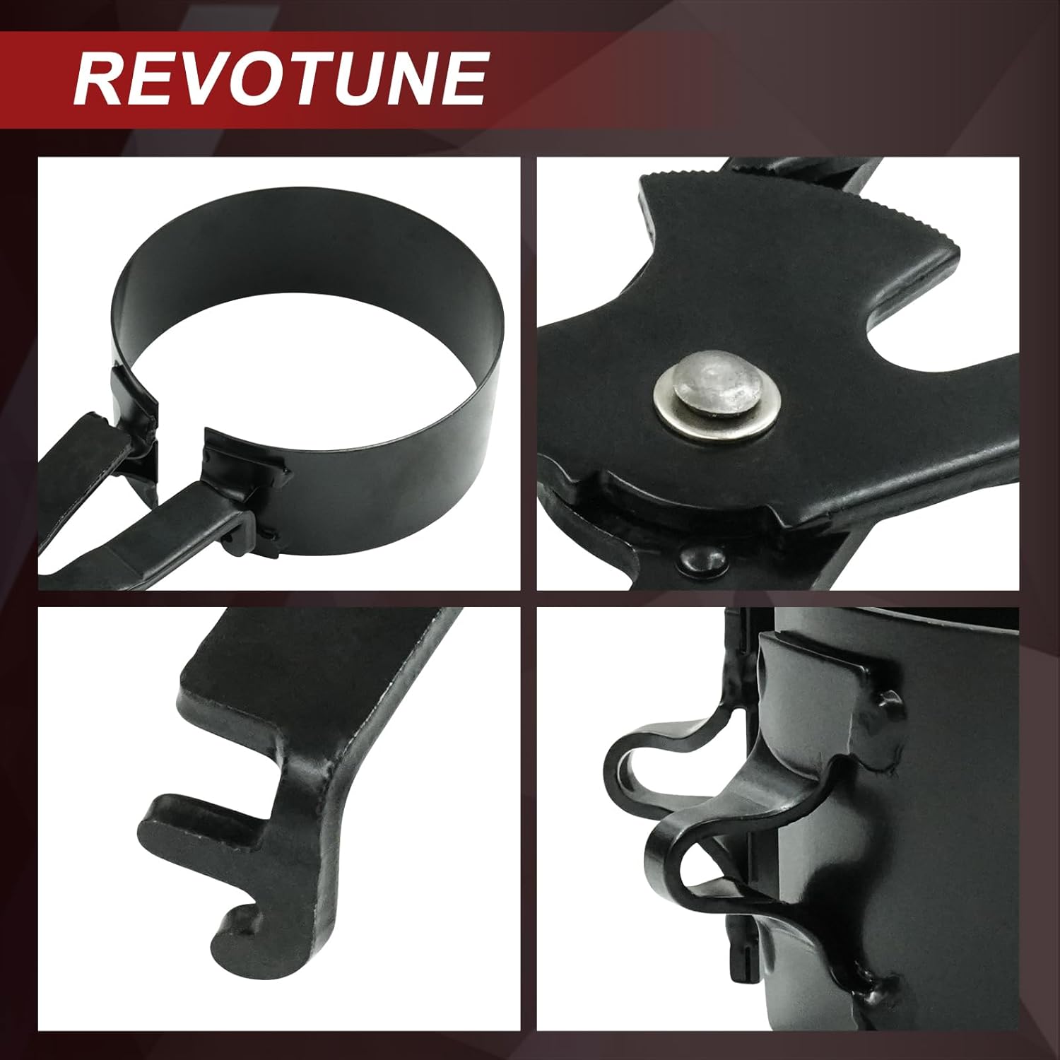 Piston Ring Compressor Tool Kit 8-Piece with Ring Pliers & 7 Sizing Rings 73-117mm 2-7/8" to 4-5/8" Ring Compressor Compatible with Automotive Engines