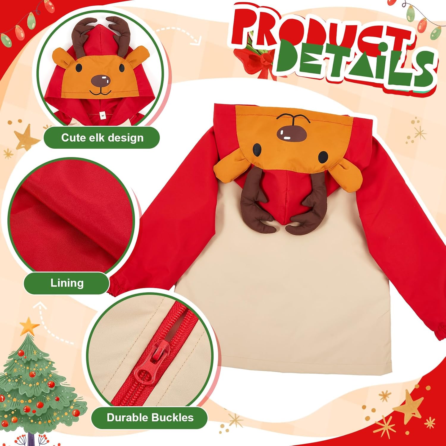 Twistover 2 Pcs Toddler Raincoat Rain Boots Set Kids Baby Cartoon Hoodie Zipper Jacket Short Rain Shoes for Little Boys Girls