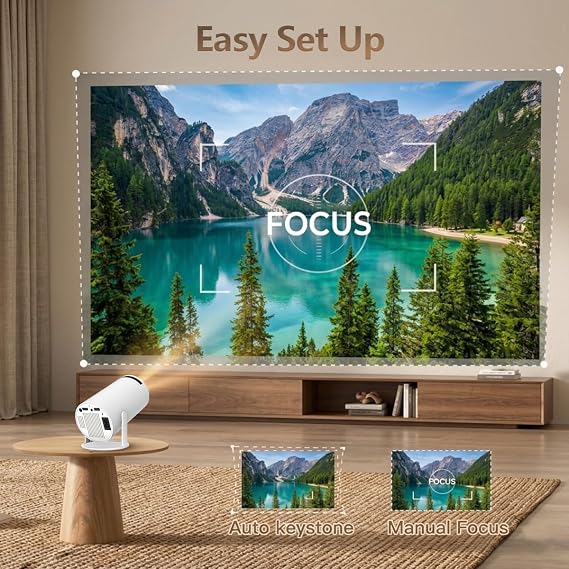 Mini Projector with Wifi and Bluetooth, Support 4K with Android 11