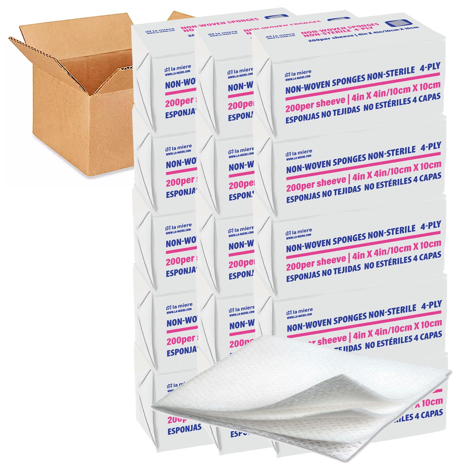 4"x4" 200 Pack Non-Woven Sponges 4-Ply Medical Sponges Non-Sterile — Amazon image 13