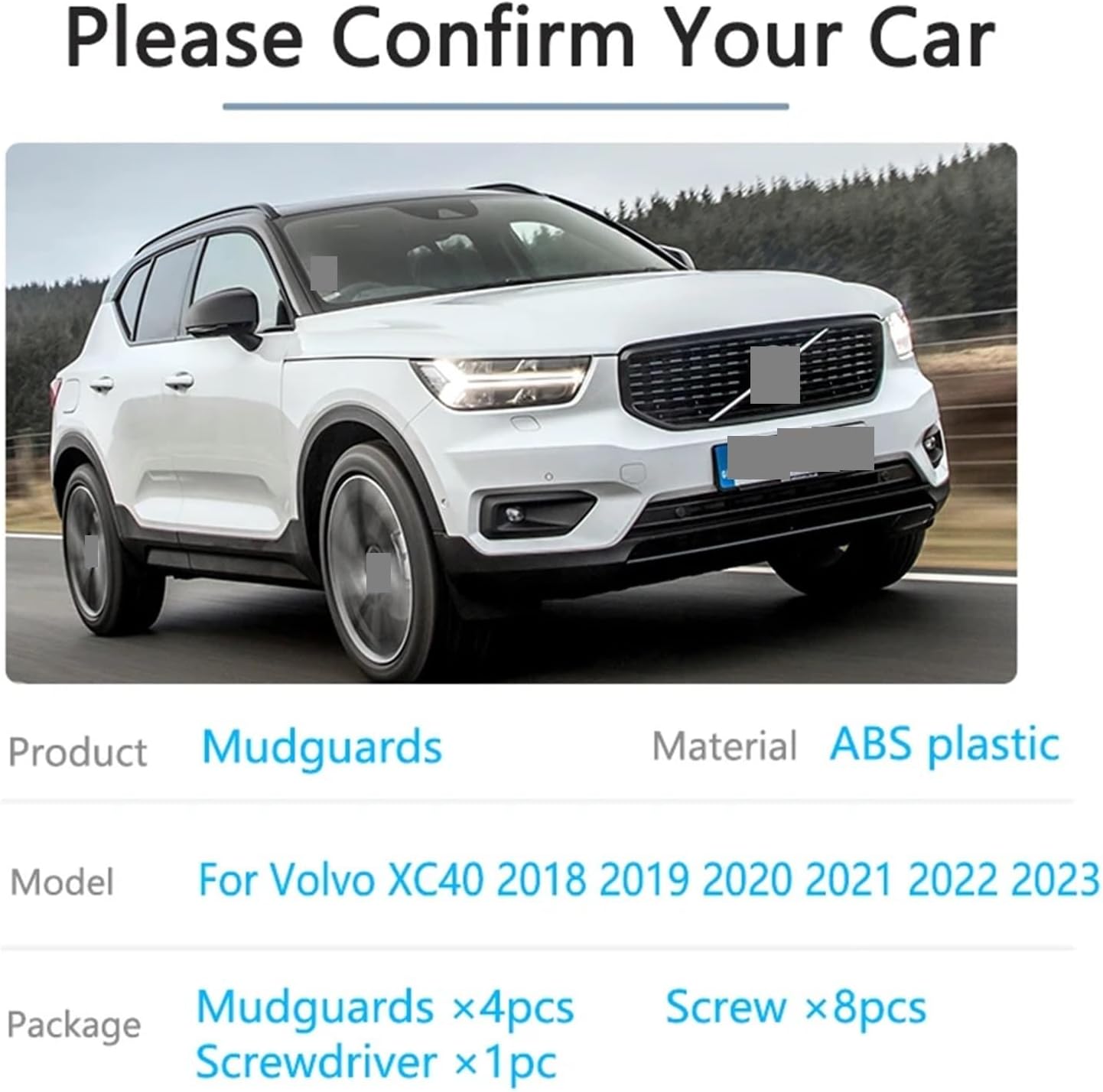 4Pcs Mudguards For volvos XC40 2018 2019 2020 2021 2022 2023 Front Rear fenders Wheel Protector Mud Flap Splash Guards Accessories