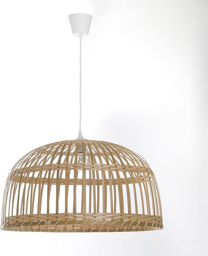 LUSSIOL LUSSIOL Lamp Phuket 60, bamboe hanglamp, 60 W, naturel, Ø 60 x H 33 cm photo 3