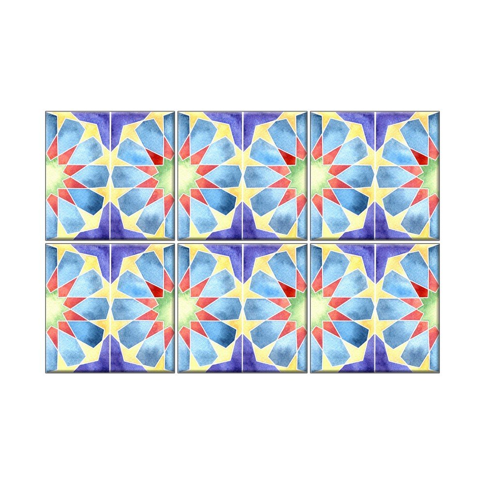 NISH! Islamic Art Tiles - Ceramic, Matte Finish (1ft x 1ft, Pack
