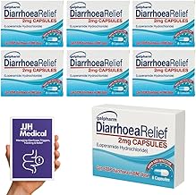 Diarrhoea Relief Capsules 36 Pack - Loperamide Hydrochloride 2mg | JJH Medical Bundle with Stool Chart, Symptom Tracker & Triggering Factors Guide for Adult Diarrhoea Relief- Packaging May Vary