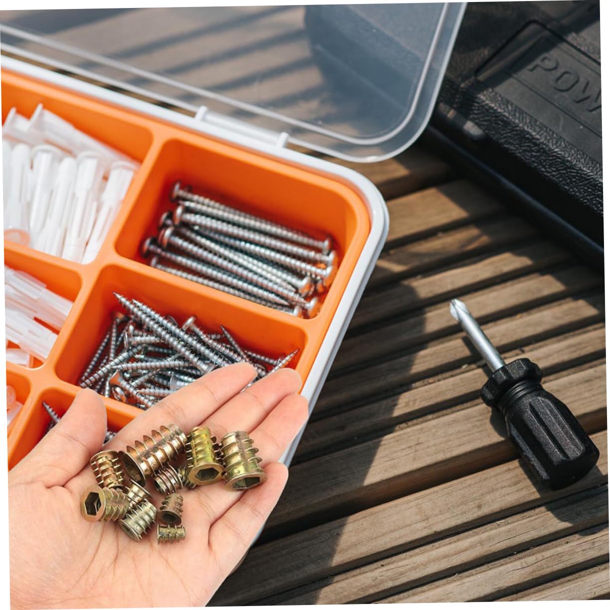 Ciieeo 460Pcs Threaded Insert Nuts for Furniture Drive Nuts with Flanged Head Easy Installation for Cabinet Fasteners and Wood Projects