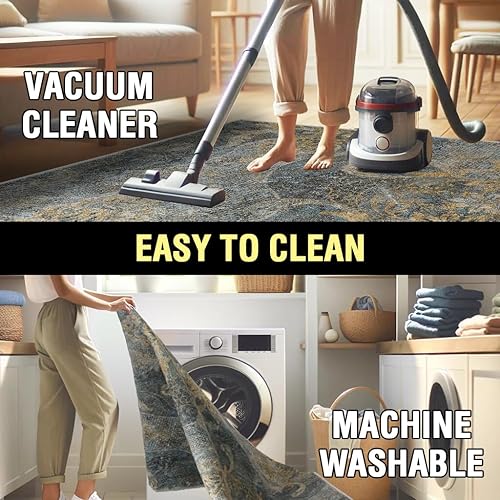 Miniatura 6 de H.VERSAILTEX Alfombras de área para dormitorio, alfombra de área de 5 x 7 pies, esponjosa, peluda, para interiores, para niños, antideslizante,