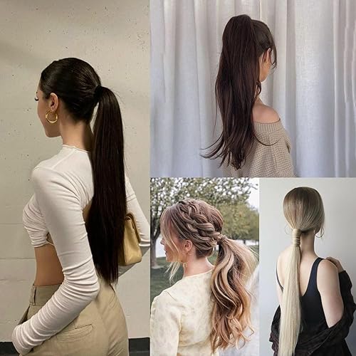 Miniatura 2 de Extensión de cola de caballo con clip de garra, extensiones de cabello ondulado de 18 pulgadas, cola de caballo larga para mujer, extensiones de