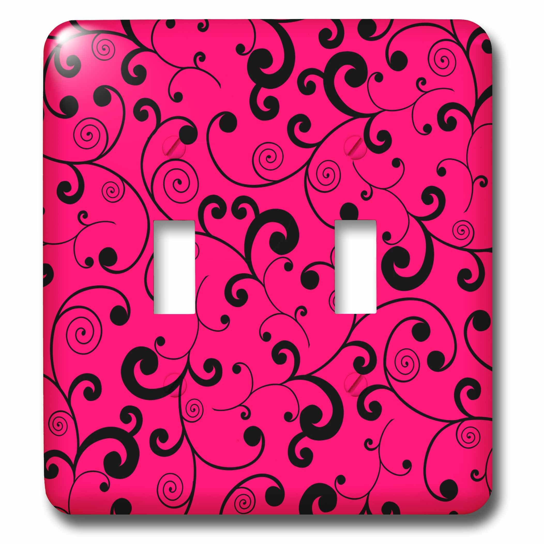 Interrupteur à bascule rose vif et noir pour décorer une chambre de style
