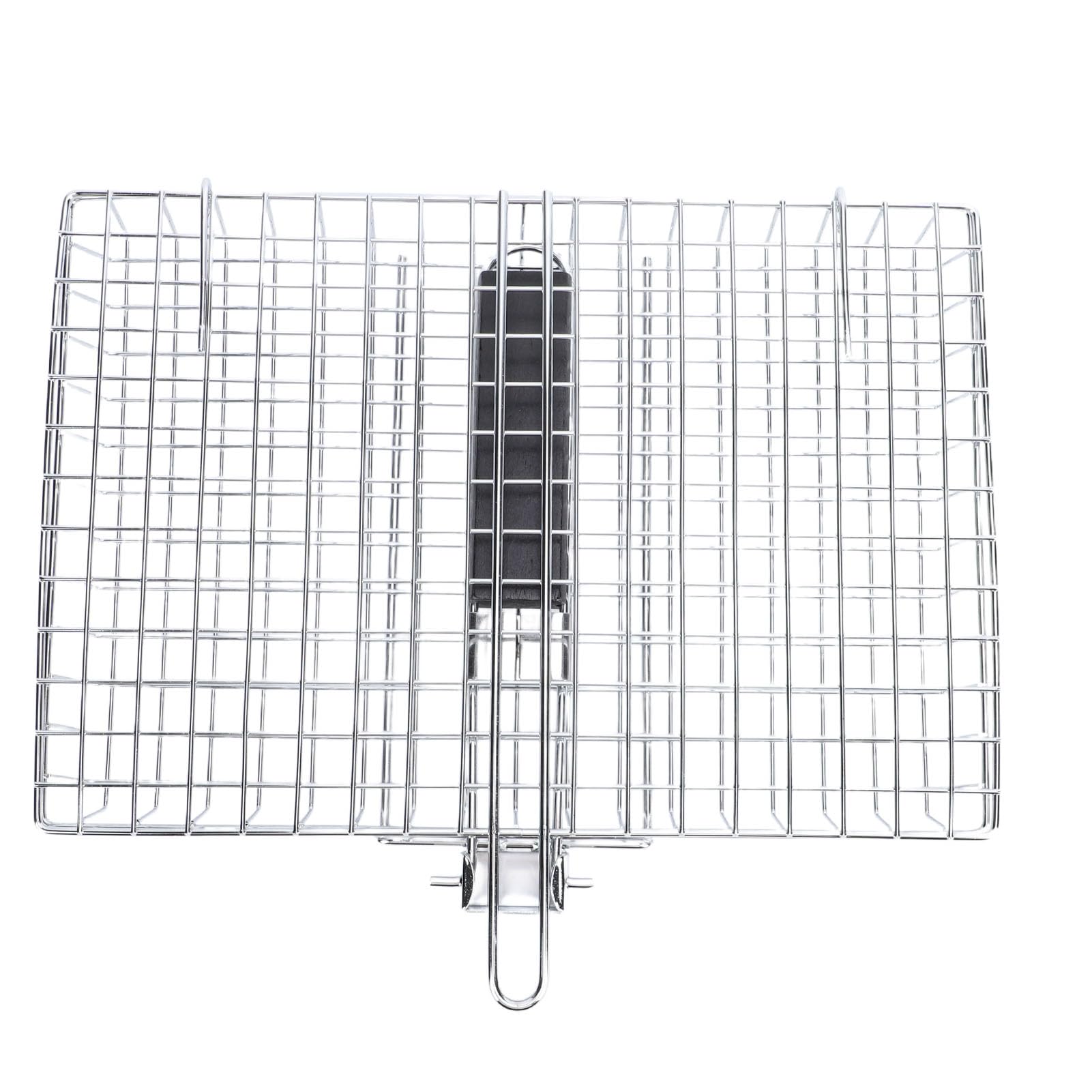 Wakects Cestello per Griglia, Griglia da Antiruggine in Acciaio Al Carbonio, Grande Accessorio per Barbecue da 12,6x8,9 Pollici per Pesce, Verdure e Carne (A)
