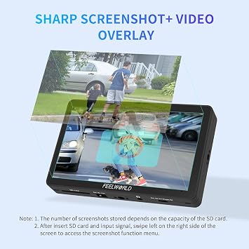 FEELWORLD F6 Plus 6 Inch 450nit Camera Field DSLR Monitor, Touchscreen 4K HDMI in Out 1920x1080 IPS, Supports 3D LUT, HDR, Waveform, Accurate Focus and Expose